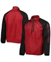G-iii Sports By Carl Banks Men's  Cardinal, Black Arkansas Razorbacks Point Guard Raglan Half-zip Jac In Cardinal,black