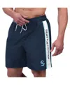 G-iii Sports By Carl Banks Deep Sea Blue Seattle Kraken Streamline Volley Swim Trunks In Deep Sea Blue