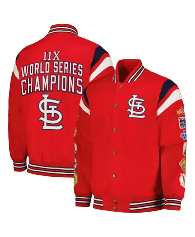 G-III SPORTS BY CARL BANKS MEN'S G-III SPORTS BY CARL BANKS RED ST. LOUIS CARDINALS QUICK FULL-SNAP VARSITY JACKET