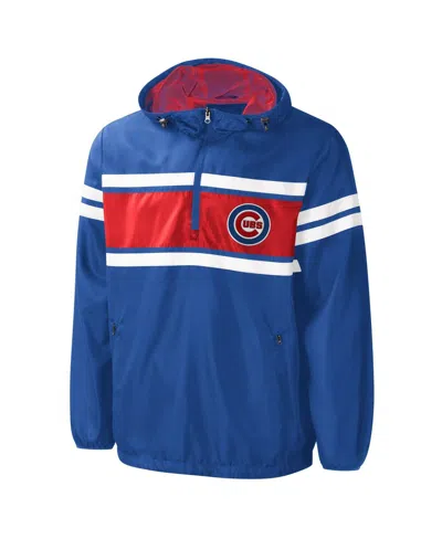 G-iii Sports By Carl Banks Men's  Royal Chicago Cubs Game Score Quarter-zip Windbreaker