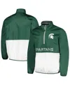 G-iii Sports By Carl Banks Men's Green Michigan State Spartans Cornerman Half-zip Top In Green