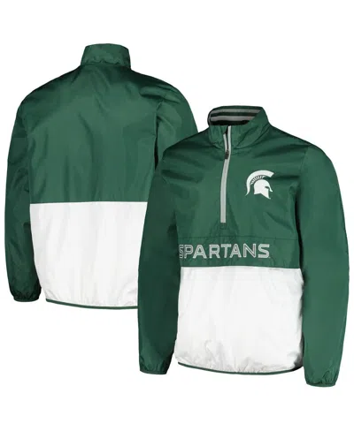 G-iii Sports By Carl Banks Men's Green Michigan State Spartans Cornerman Half-zip Top