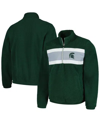 G-iii Sports By Carl Banks Men's Green Michigan State Spartans Pinch Runner Half-zip Top