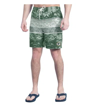 G-iii Sports By Carl Banks Men's Green/gray Green Bay Packers Horizon Volley Swim Shorts In Multi