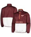 G-iii Sports By Carl Banks Men's Maroon Virginia Tech Hokies Cornerman Half-zip Top In Gold