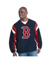G-iii Sports By Carl Banks Men's Navy Boston Red Sox Double Coverage V-neck Pullover Sweatshirt In Blue