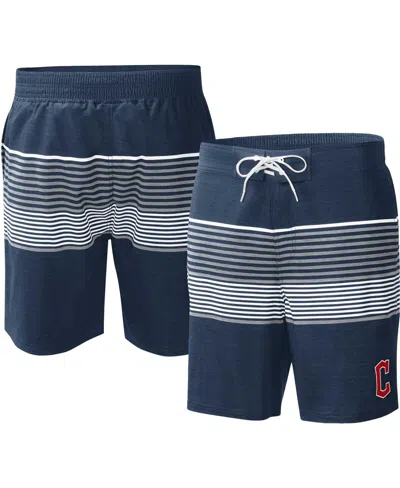 G-iii Sports By Carl Banks Men's Navy Cleveland Guardians Coastline Volley Swim Shorts In Green