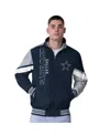 G-iii Sports By Carl Banks Men's Navy Dallas Cowboys Strong Arm Reversible Full-zip Jacket In Black