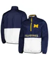 G-iii Sports By Carl Banks Men's Navy Michigan Wolverines Cornerman Half-zip Top In Navy