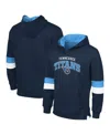 G-iii Sports By Carl Banks Navy/light Blue Tennessee Titans Adaptive Faceoff Pullover Hoodie In Blue