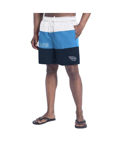 G-iii Sports By Carl Banks Men's Navy/light Blue Tennessee Titans Sunrise Volley Swim Shorts In Multi