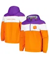 G-iii Sports By Carl Banks Men's Orange Clemson Tigers Center Line Half-zip Raglan Hoodie Jacket In Orange