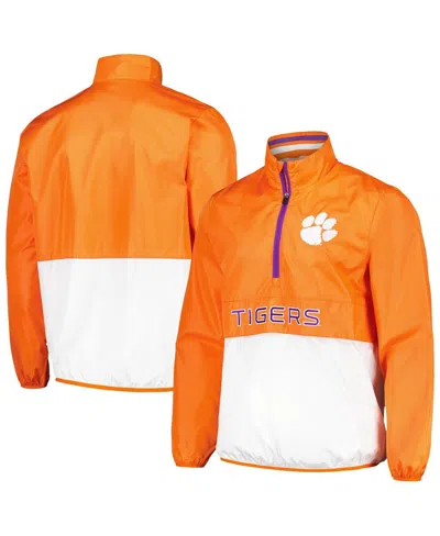 G-iii Sports By Carl Banks Men's Orange Clemson Tigers Cornerman Half-zip Top