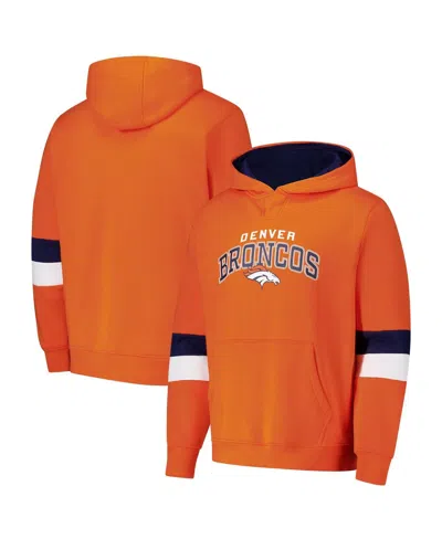 G-iii Sports By Carl Banks Men's Orange/navy Denver Broncos Adaptive Faceoff Pullover Hoodie