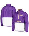 G-III SPORTS BY CARL BANKS MEN'S PURPLE LSU TIGERS CORNERMANÂ HALF-ZIP TOP