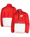 G-iii Sports By Carl Banks Men's Red Wisconsin Badgers Cornerman Half-zip Top In Red