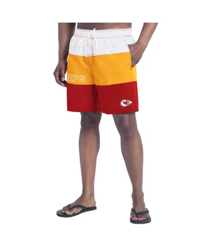 G-iii Sports By Carl Banks Men's Red/gold Kansas City Chiefs Sunrise Volley Swim Shorts In Red,gold