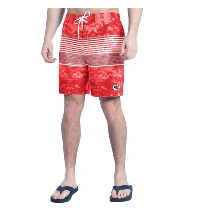 G-iii Sports By Carl Banks Men's Red/gray Kansas City Chiefs Horizon Volley Swim Shorts