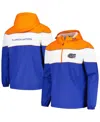 G-iii Sports By Carl Banks Men's Royal Florida Gators Center Line Half-zip Raglan Hoodie Jacket In Blue