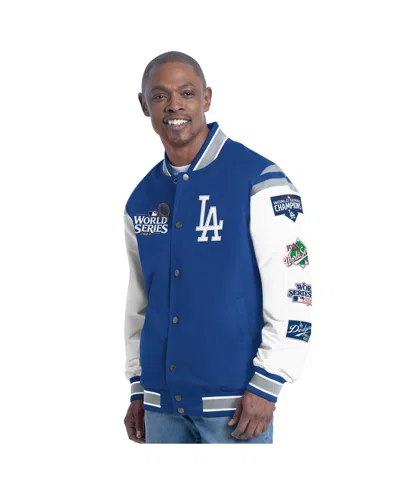 G-iii Sports By Carl Banks Royal Los Angeles Dodgers Recruit Commemorative Full-snap Varsity Jacket In Blue