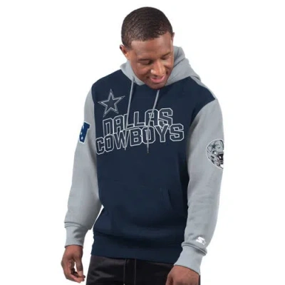 G-iii Sports By Carl Banks Navy Dallas Cowboys Extreme Pullover Hoodie In Navy,gray