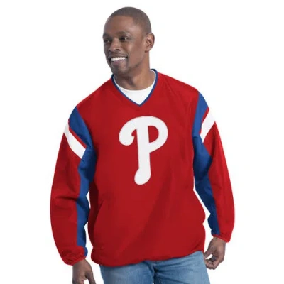 G-iii Sports By Carl Banks Red Philadelphia Phillies Double Coverage V-neck Pullover