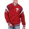 G-III SPORTS BY CARL BANKS G-III SPORTS BY CARL BANKS RED PHILADELPHIA PHILLIES QUICK FULL-SNAP VARSITY JACKET