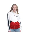 G-iii Sports By Carl Banks Women's White/navy Minnesota Twins Rally Rhinestone Raglan Full-zip Track Jacket