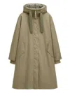 G-lab Quilted-trim Hooded Parka Coat In Neutral
