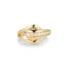 G. Label Brigette Buckle Ring In Yellow Gold,white Diamonds