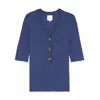 G. Label By Goop Everyday Knit Henley In Denim