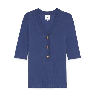 G. Label By Goop Everyday Knit Henley In Blue