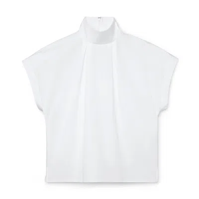 G. Label By Goop Goetz Pleat-neck Top In White