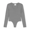 G. Label By Goop Layering Bodysuit In Medium Grey