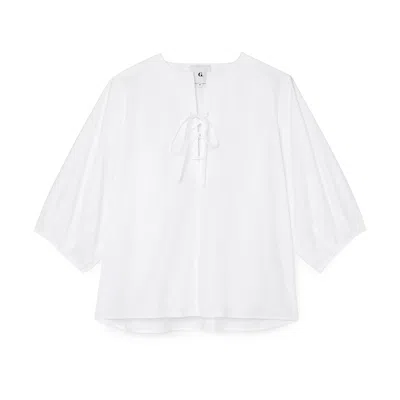 G. Label By Goop Noelle Lace-up Top In White