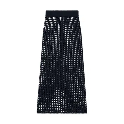 G. Label By Goop Open-weave Skirt In Navy
