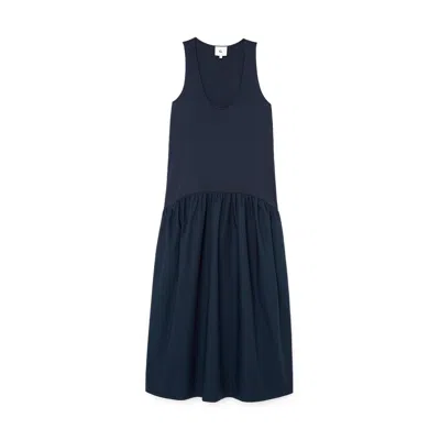 G. Label By Goop Shannon Dropped-waist Tank Dress In Navy