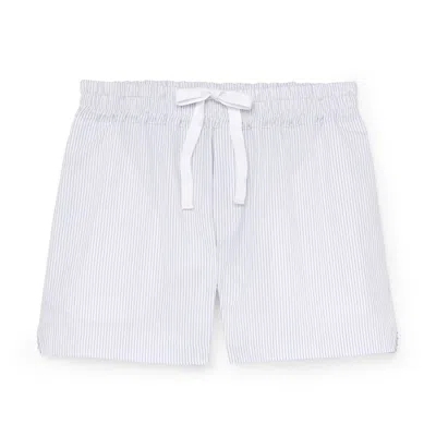 G. Label By Goop Shorty Boxer In White,blue Stripe