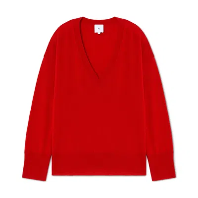 G. Label By Goop The Boyfriend V-neck Sweater In Red