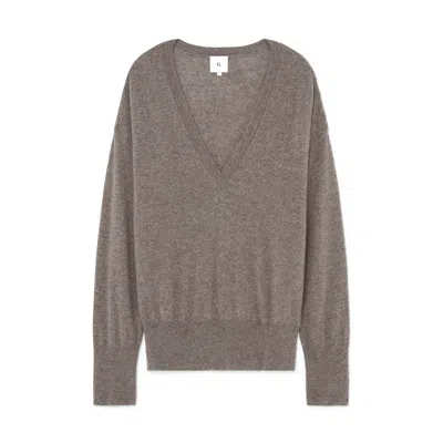G. Label By Goop The Boyfriend V-neck Sweater In Tawney