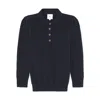 G. Label By Goop The Puff-sleeve Polo Sweater In Navy