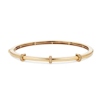 G. Label By Goop Vasco Pavé-loop Bangle​ Bracelet In Yellow Gold,white Diamonds