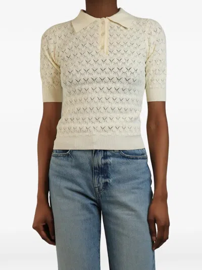 Pre-owned G. Open-weave Polo Shirt In Neutral