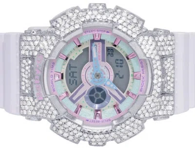Pre-owned G-shock Casio Baby 43mm Ba-110 Genuine Diamond Watch 6 1/2 Ct