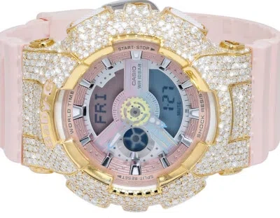 Pre-owned G-shock Casio Baby 43mm Ba-110 Yellow Gold Diamond Watch 6 1/2 Ct