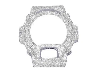 Pre-owned G-shock Casio  6900 Iced Out Diamond Bezel 9 1/2ct