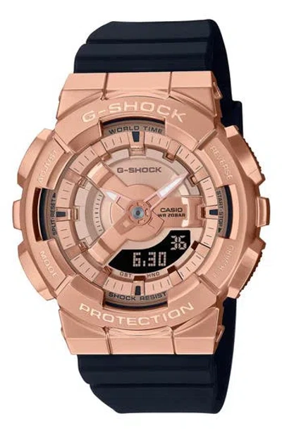 G-shock Casio  Analog-digital Watch, 48mm In Rose Gold/black