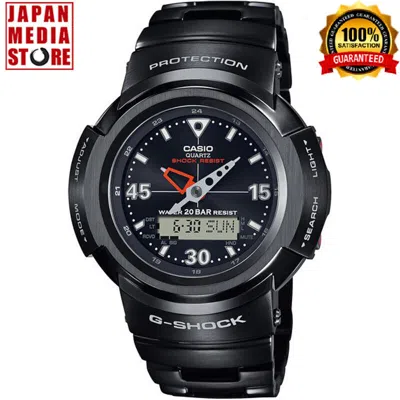 Pre-owned G-shock Casio  Awm-500-1ajf Black Full Metal Japan Solar Atomic Radio Men Watch