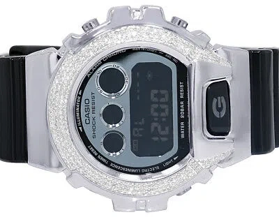 Pre-owned G-shock Casio  Black 6900 Semi-iced Out Diamond Watch 1 1/2ct