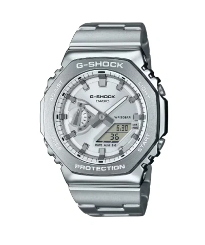 Pre-owned G-shock Casio  G-steel 2100 Series Silver Dial/steel Men's Watch Gm2110d-7a